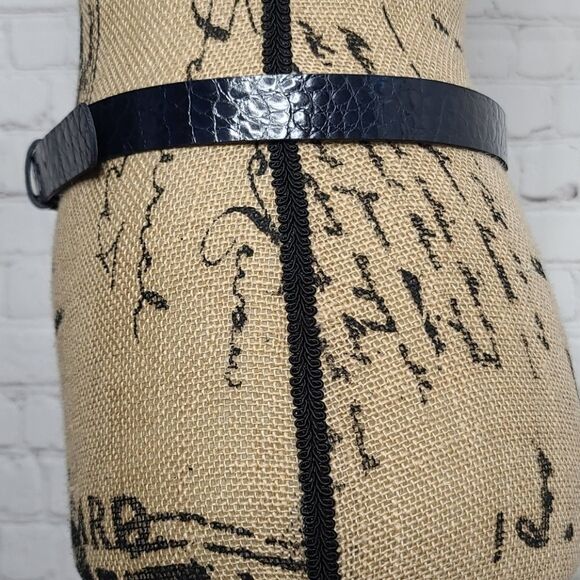 Vintage 80s 90s Midnight Blue Croc Skinny - Picture 2 of 11